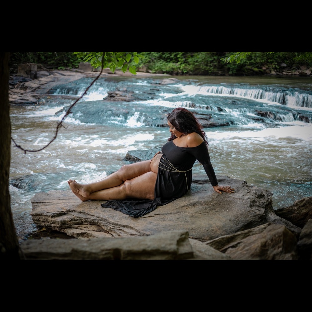 Black Maternity shoot dress